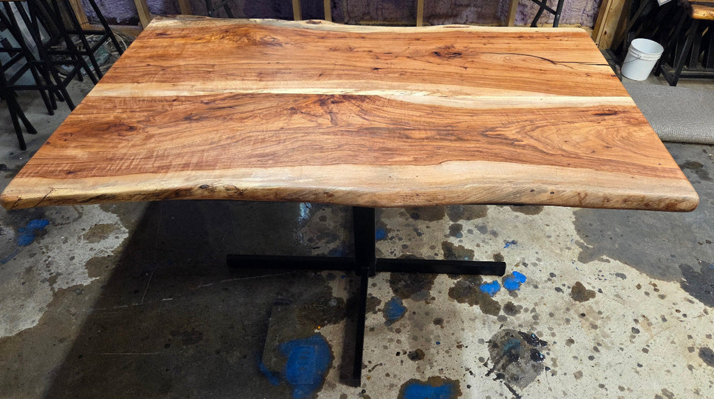 "Chloe" 39"x60" Pecan Dining Table - Pedestal Legs