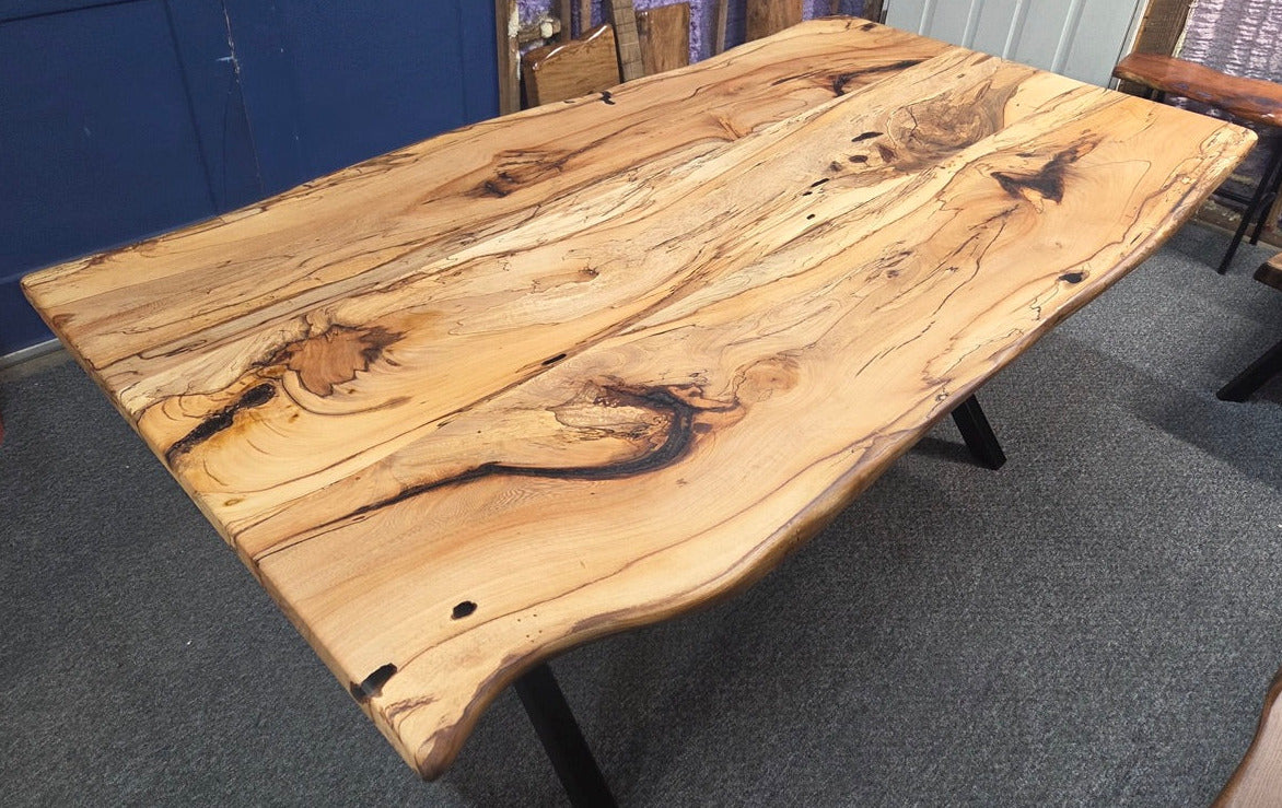 Custom Live Edge Elm Dining Table – "Ellie" | Handcrafted in Texas