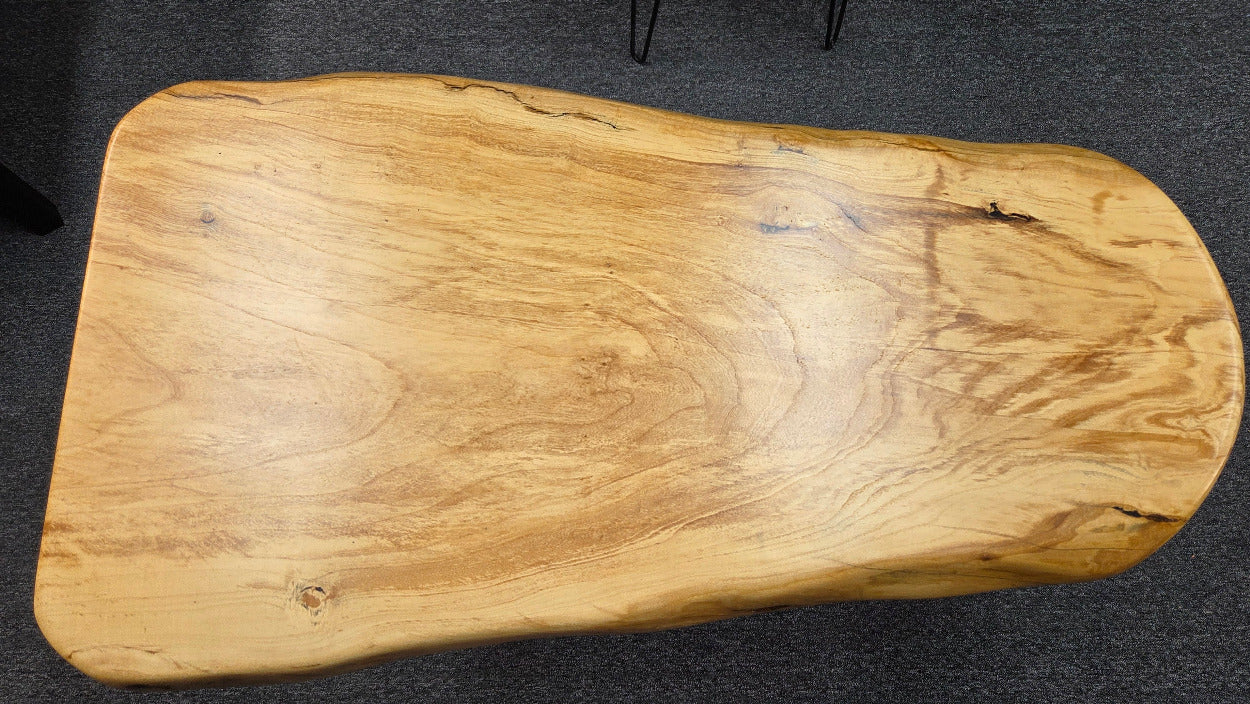 Ash Breakfast table on black metal pedestal leg