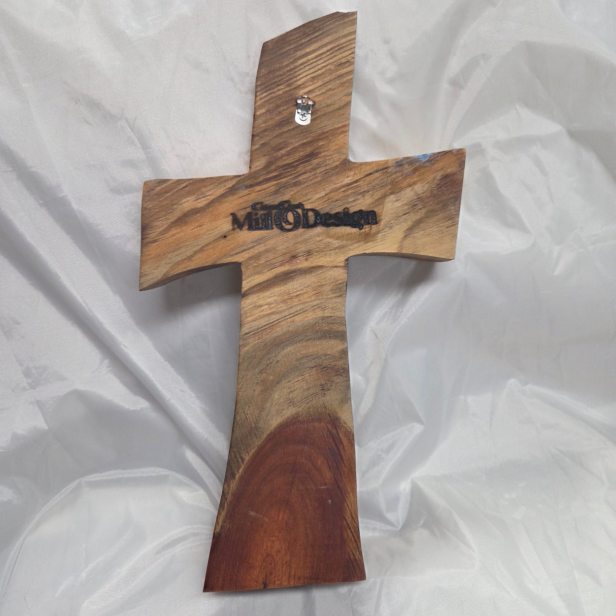 Pecan standing Cross with natural colors, hanging cross wall art