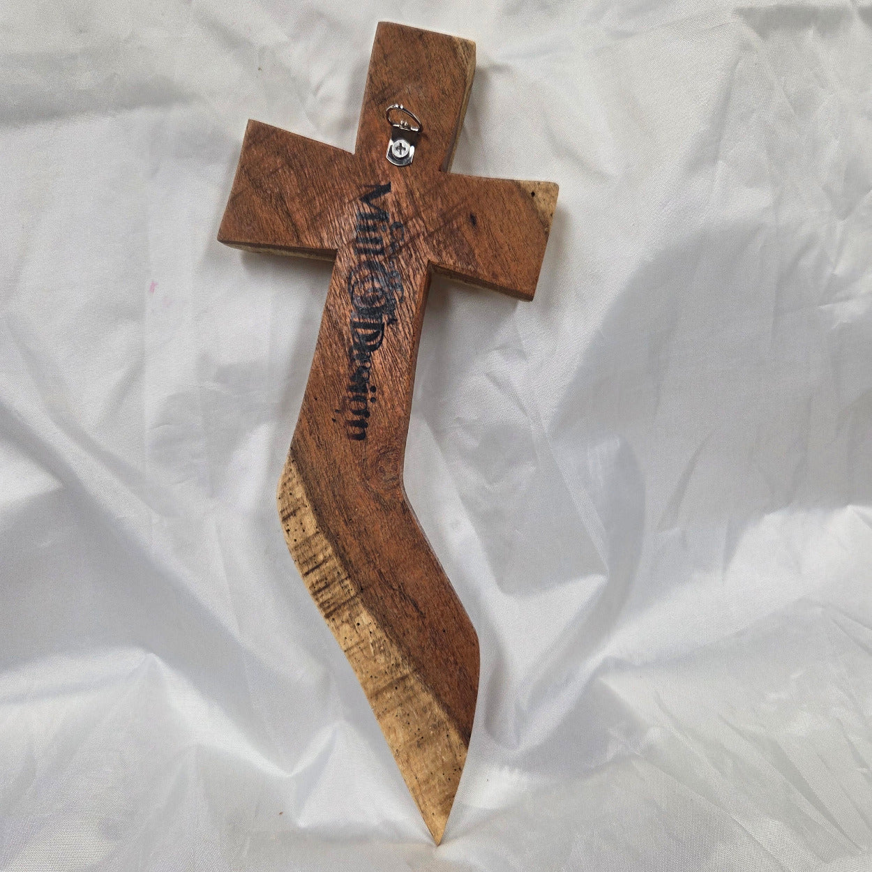 Mesquite Cross with natural colors, hanging cross wall art