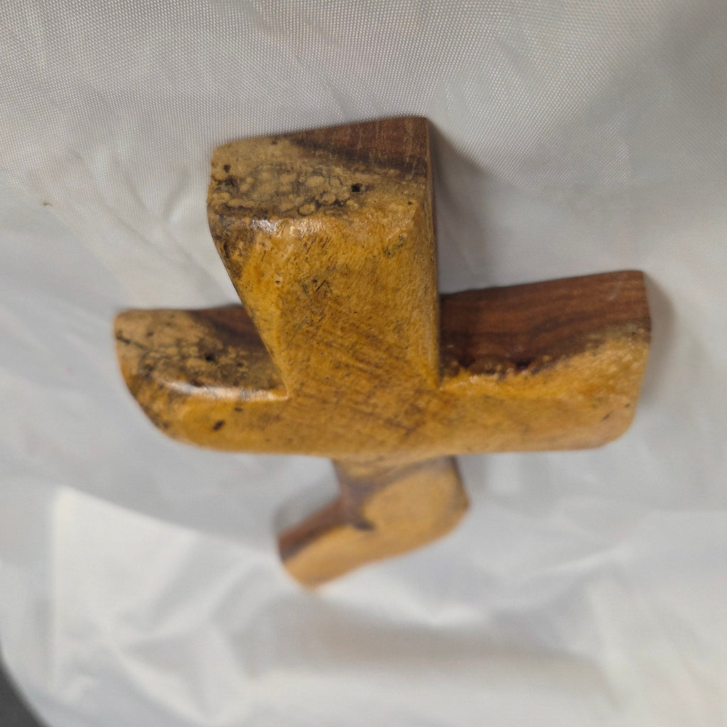 Mesquite Cross with natural colors, hanging cross wall art