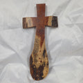 Mesquite Cross with natural colors, hanging cross wall art