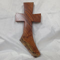 Mesquite Cross with natural colors, hanging cross wall art