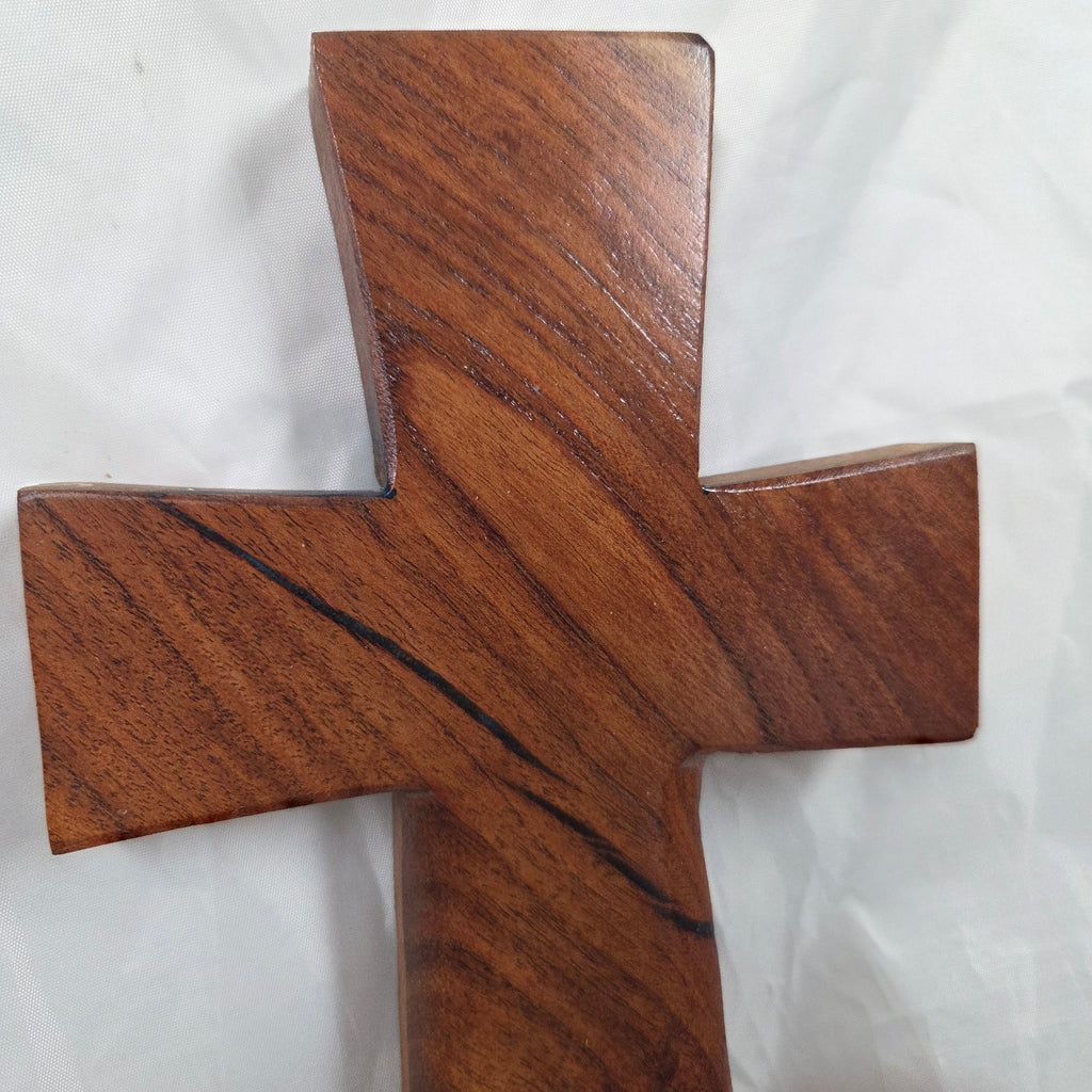 Mesquite Cross with natural colors, hanging cross wall art