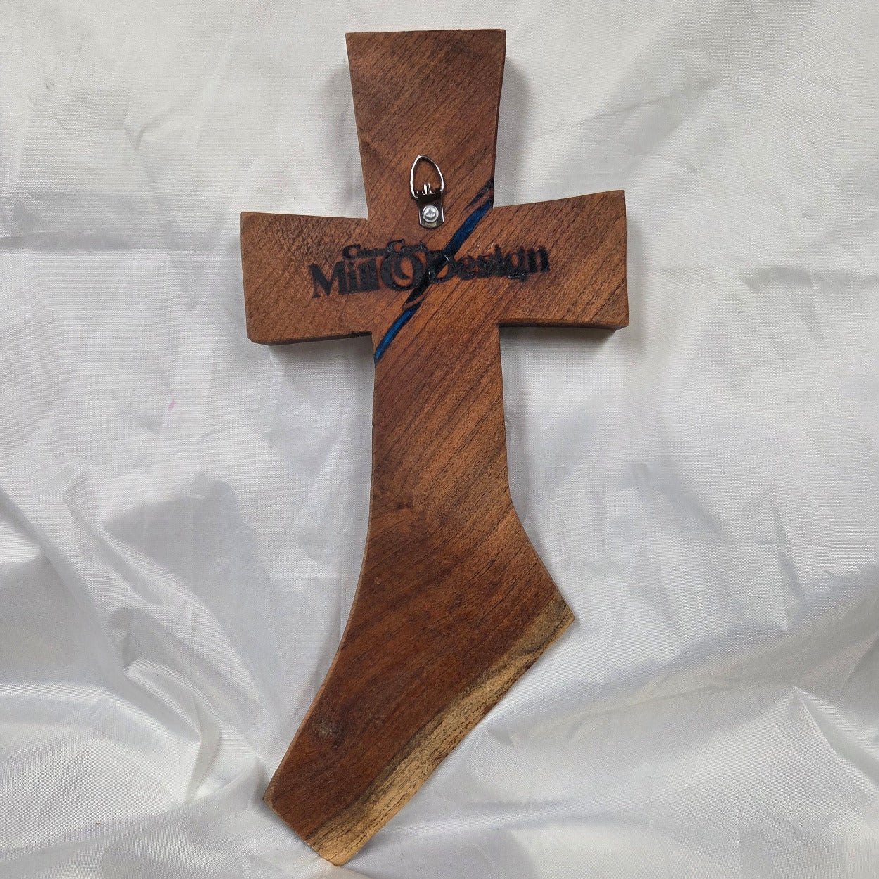 Mesquite Cross with natural colors, hanging cross wall art