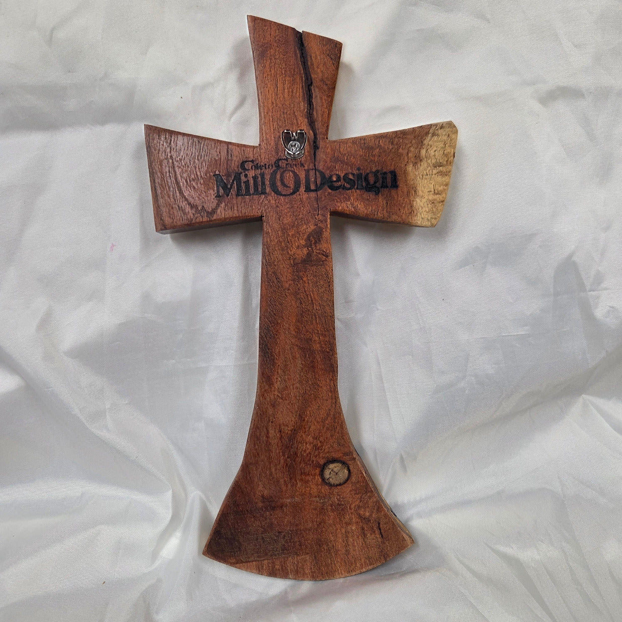 Mesquite Cross with natural colors, hanging cross wall art