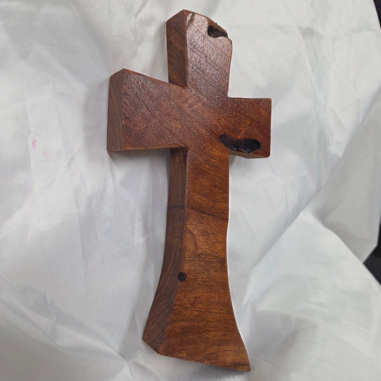 Mesquite Cross with natural colors, hanging cross wall art