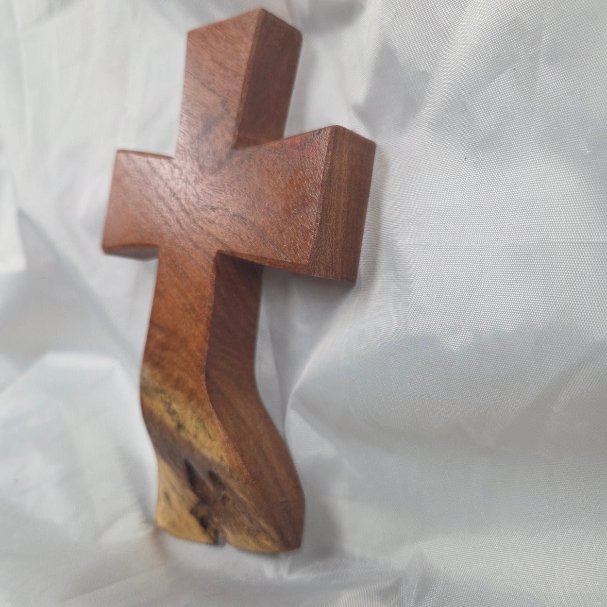 Mesquite Cross with natural colors, hanging cross wall art