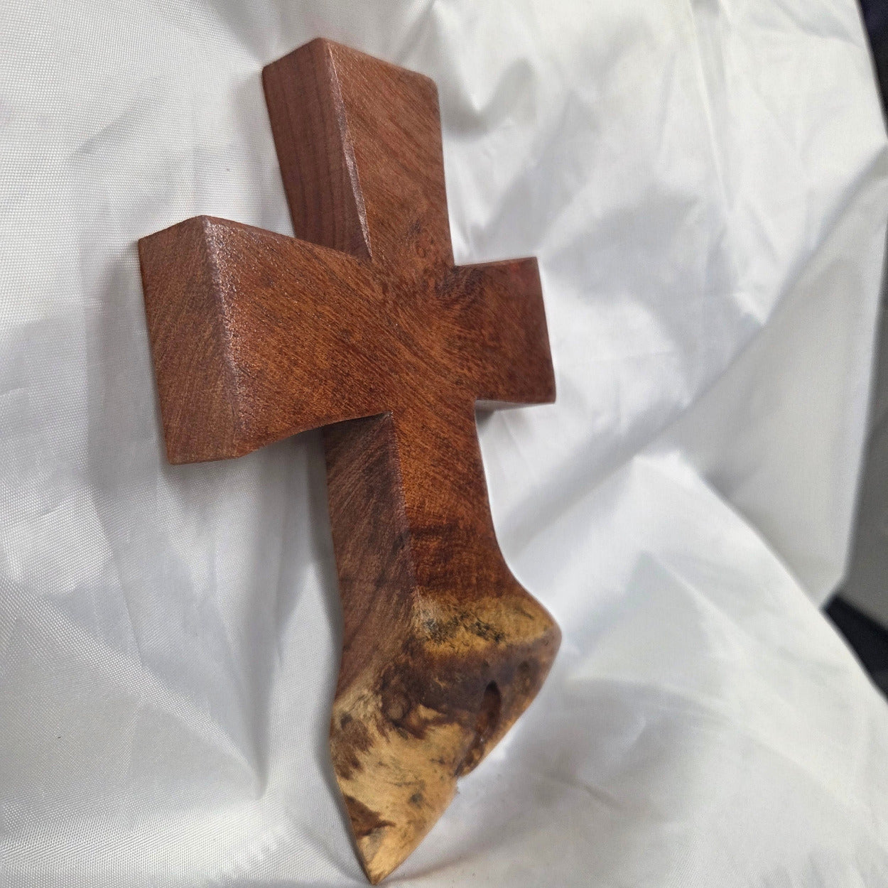 Mesquite Cross with natural colors, hanging cross wall art