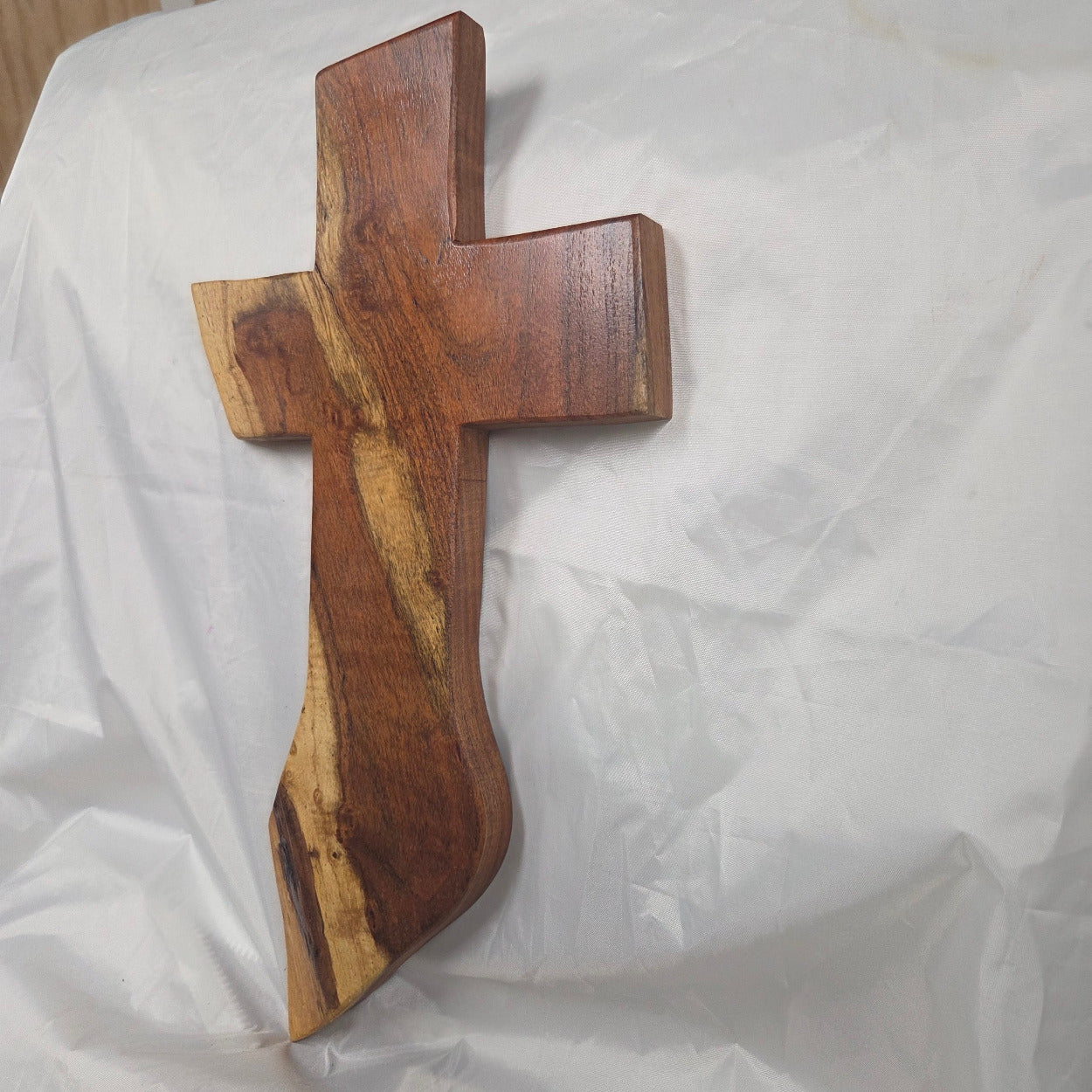Mesquite Cross with natural colors, hanging cross wall art