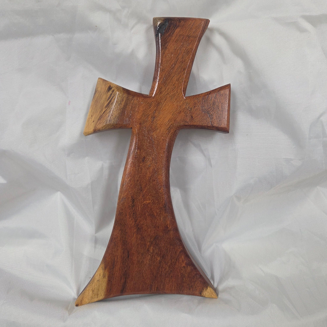 Mesquite Cross with natural colors, hanging cross wall art