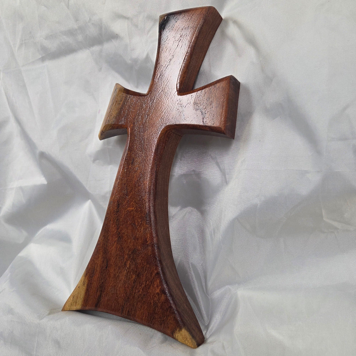 Mesquite Cross with natural colors, hanging cross wall art