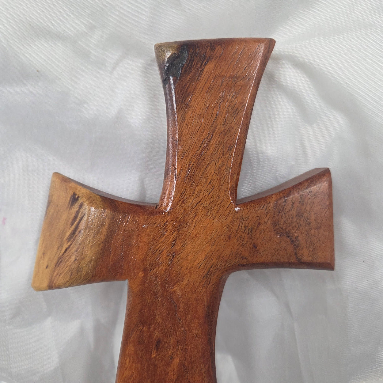 Mesquite Cross with natural colors, hanging cross wall art