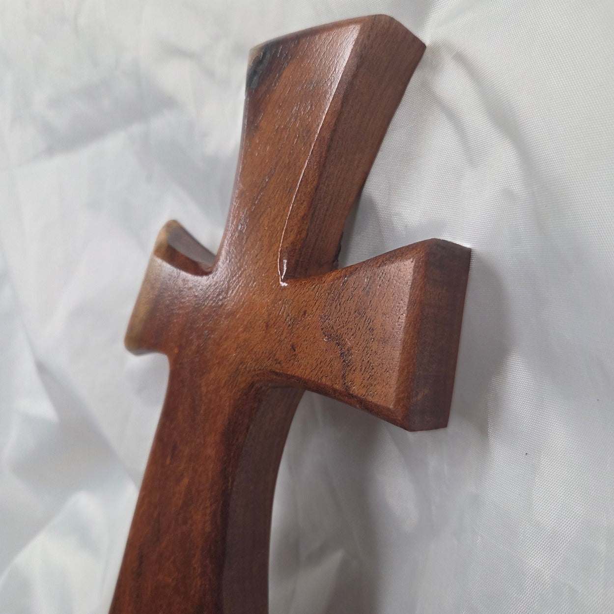 Mesquite Cross with natural colors, hanging cross wall art