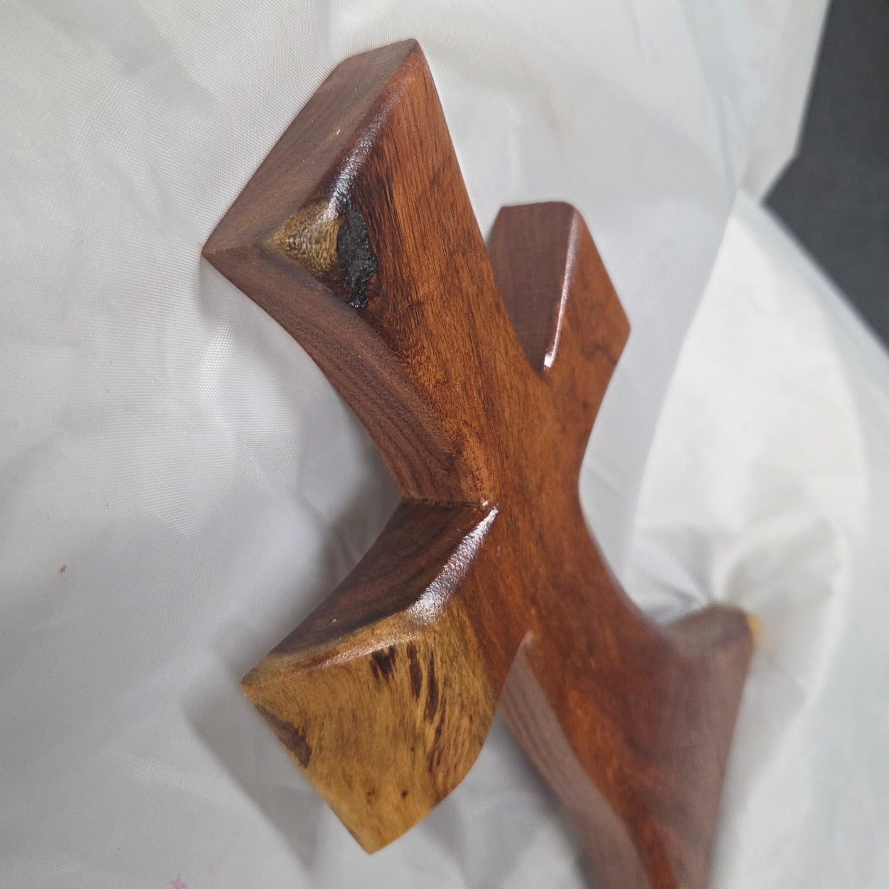 Mesquite Cross with natural colors, hanging cross wall art
