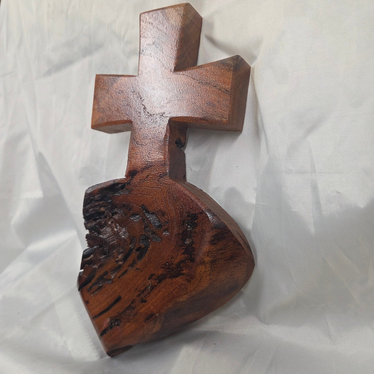 Mesquite Cross with natural colors, hanging cross wall art