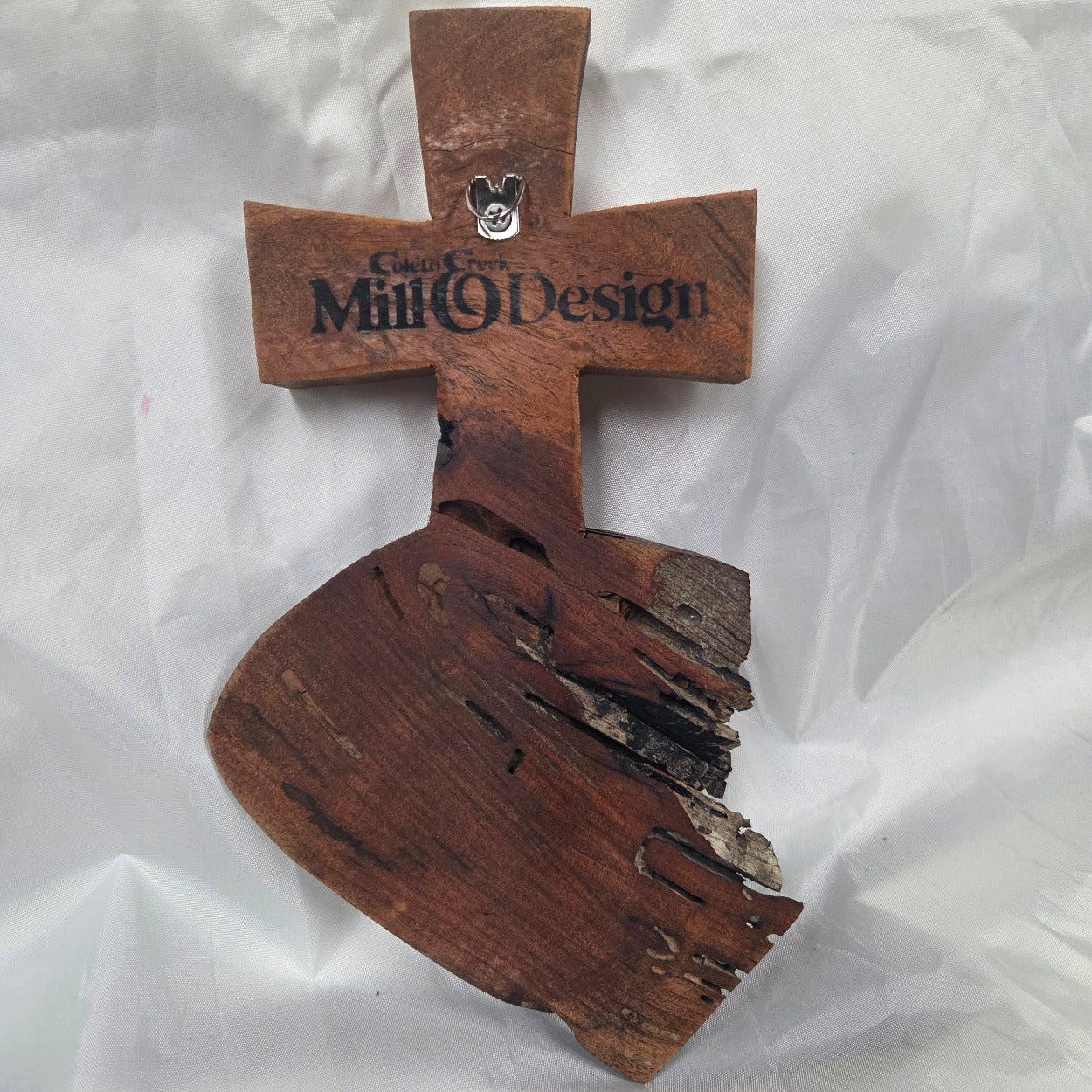 Mesquite Cross with natural colors, hanging cross wall art