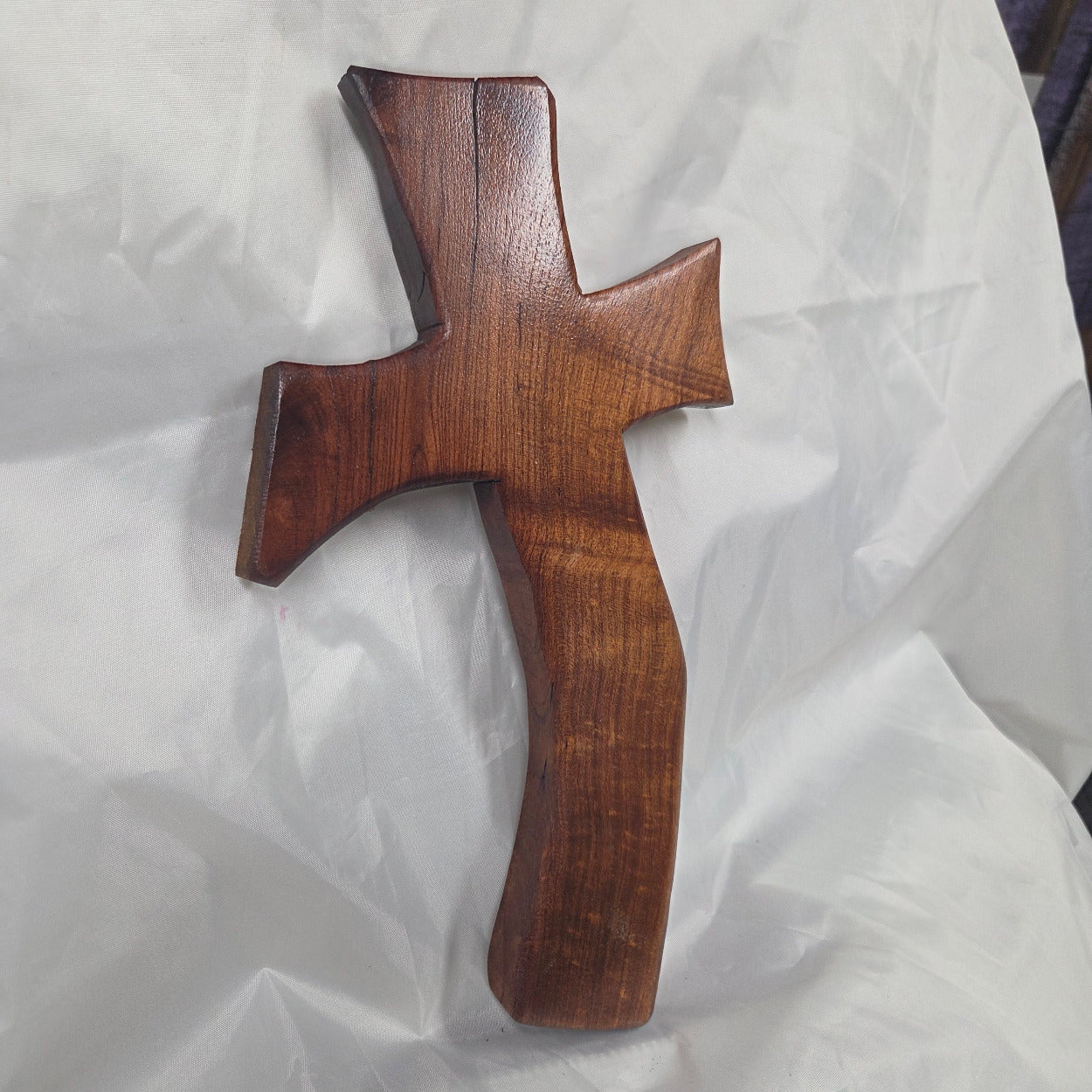 Mesquite Cross with natural colors, hanging cross wall art