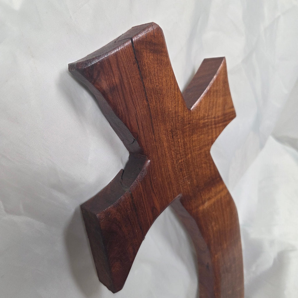 Mesquite Cross with natural colors, hanging cross wall art