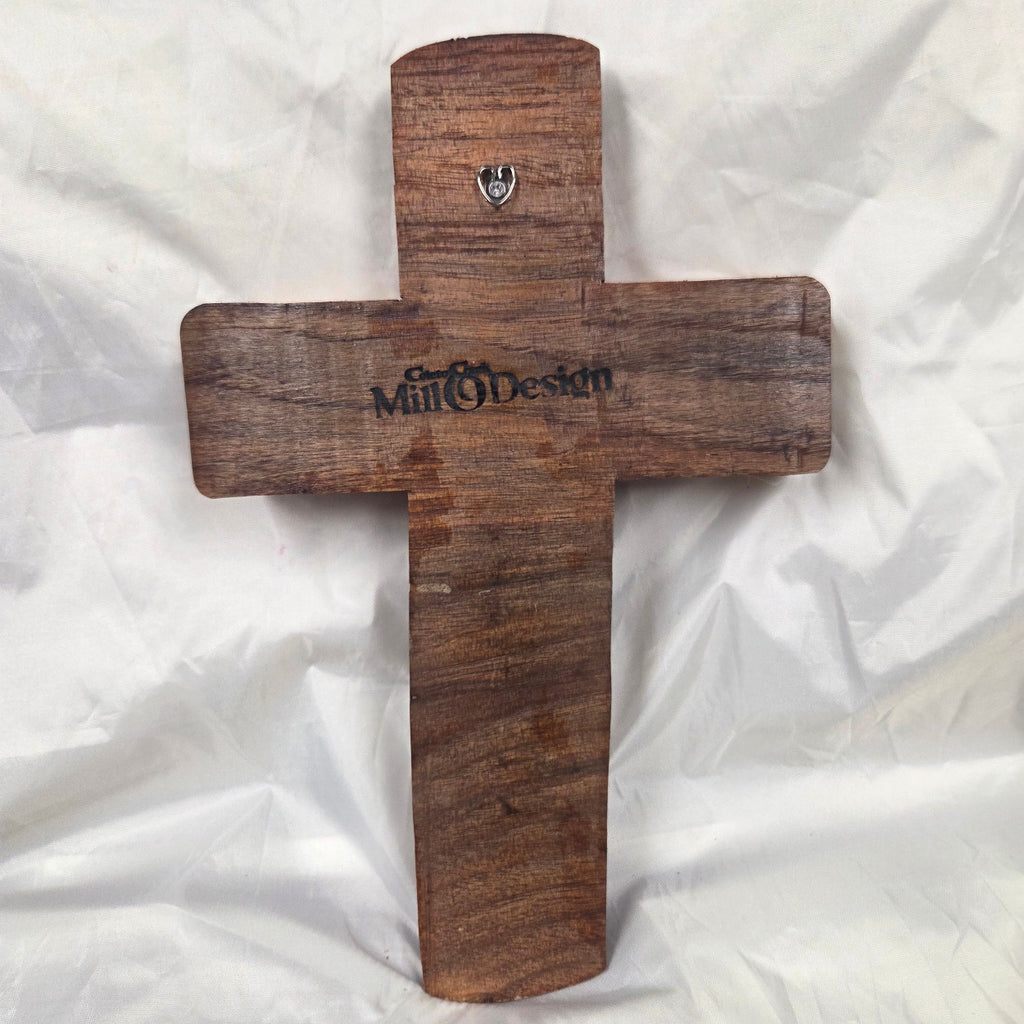 Large Hand carved oak cross, hanging cross wall art