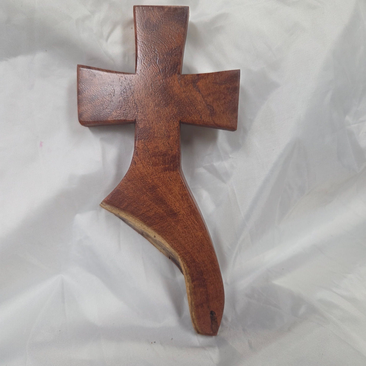 Mesquite Cross with natural colors, hanging cross wall art