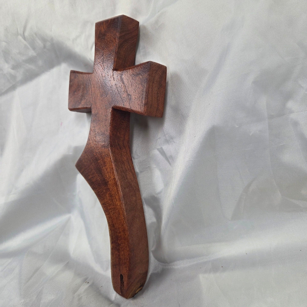 Mesquite Cross with natural colors, hanging cross wall art