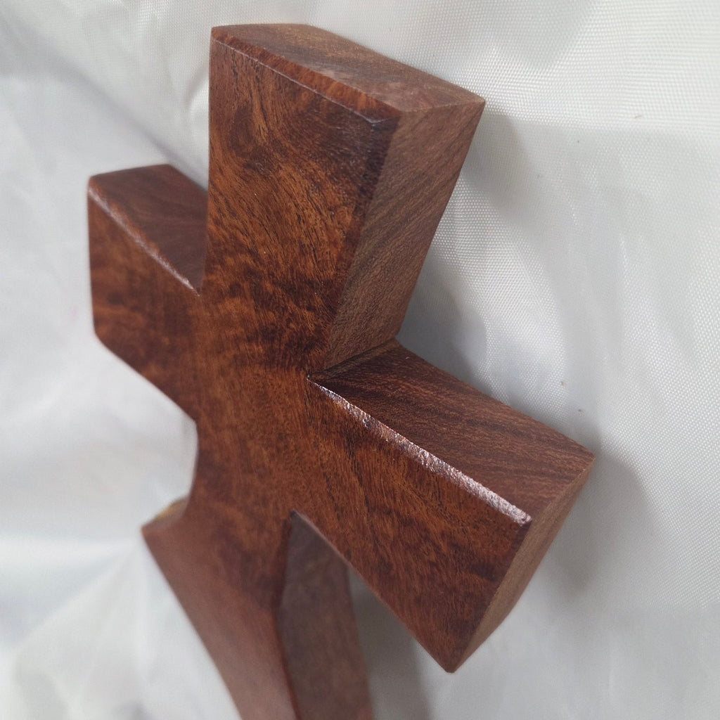 Mesquite Cross with natural colors, hanging cross wall art