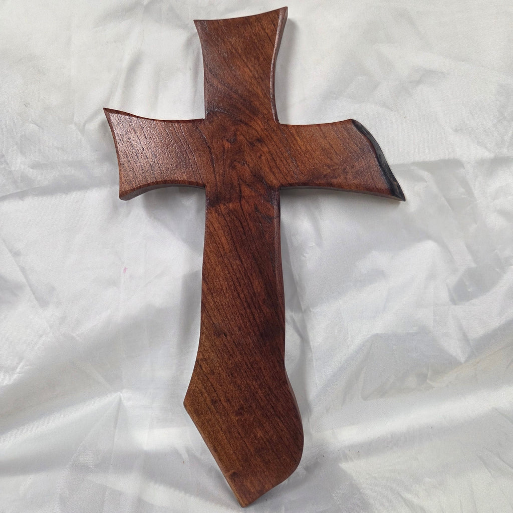 Mesquite Cross with natural colors, hanging cross wall art