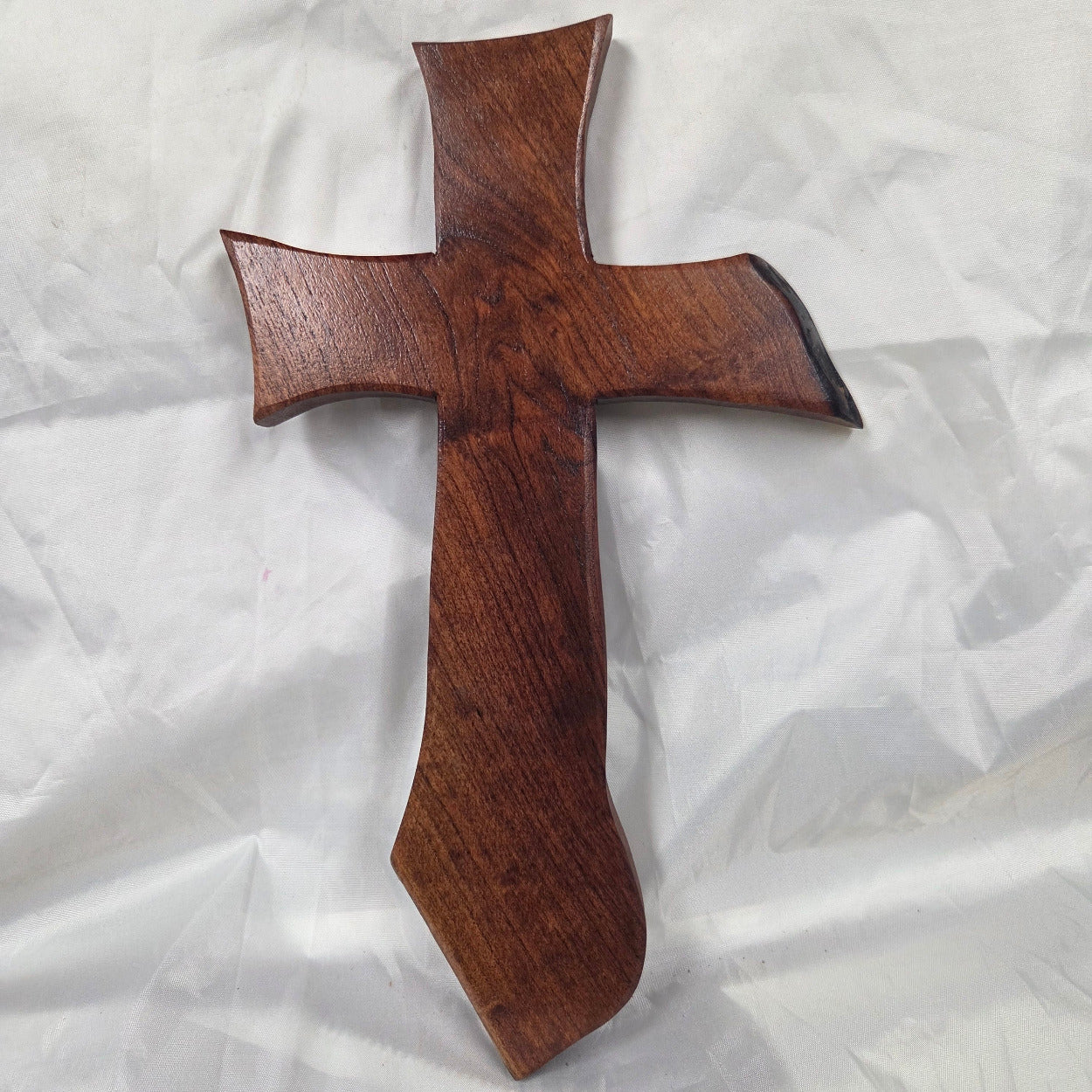 Mesquite Cross with natural colors, hanging cross wall art