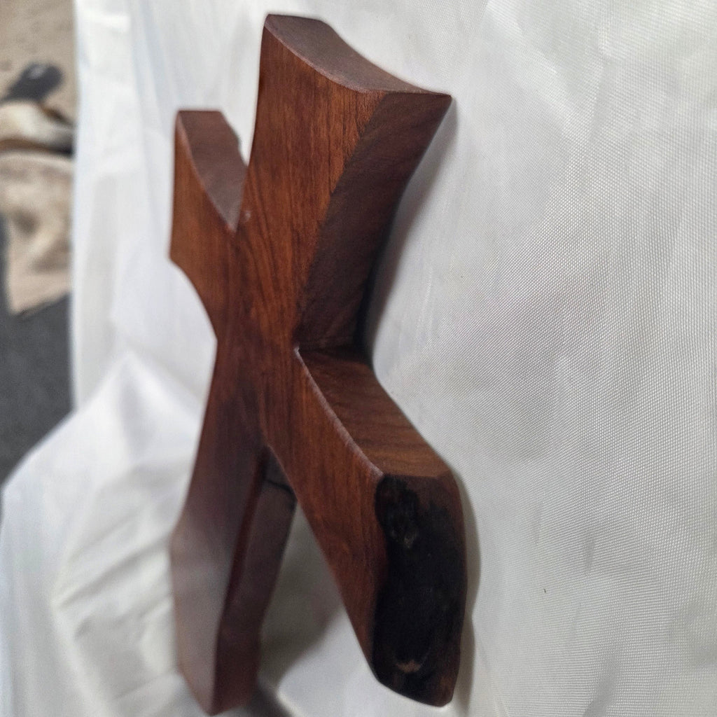 Mesquite Cross with natural colors, hanging cross wall art