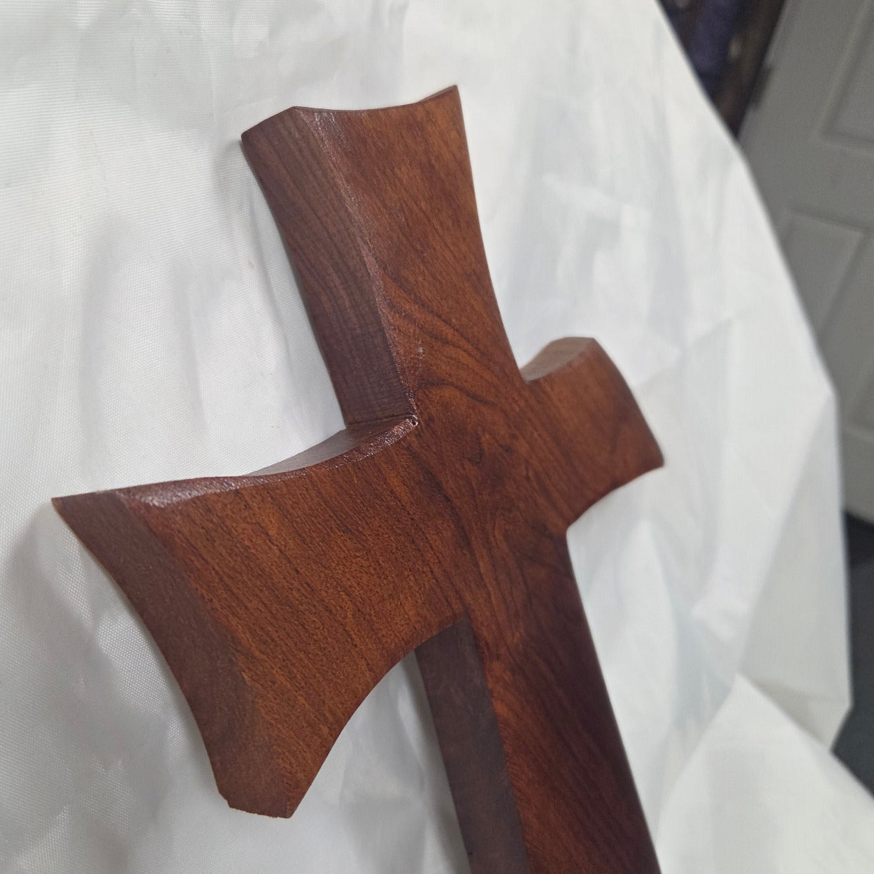 Mesquite Cross with natural colors, hanging cross wall art