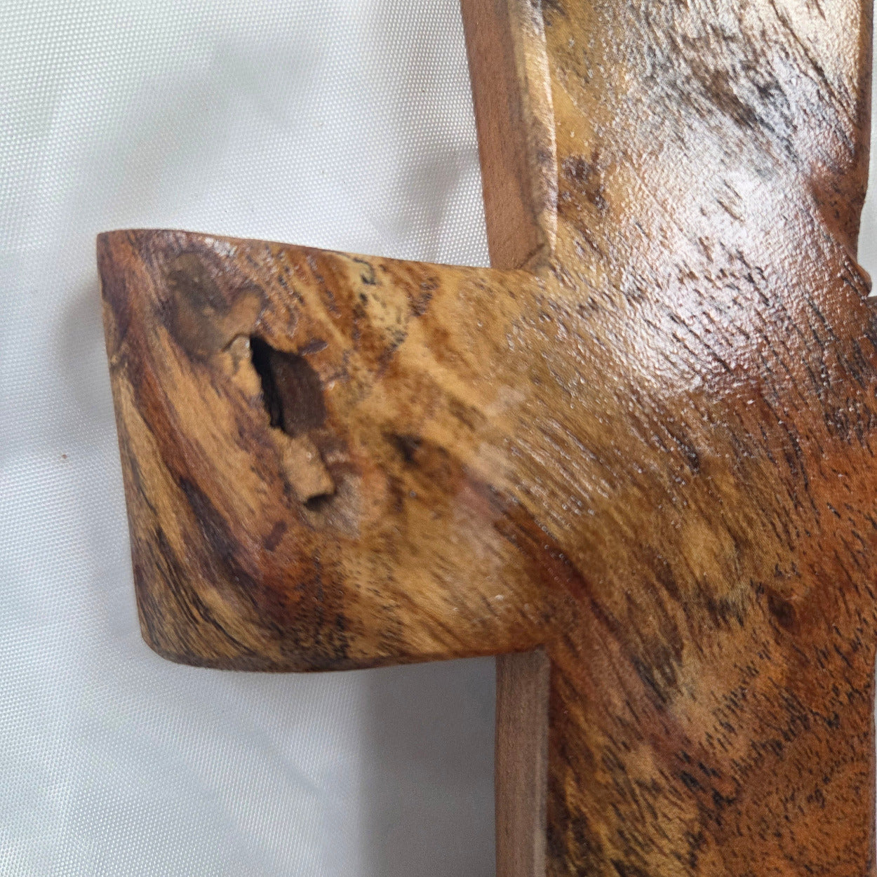 Mesquite Cross with natural colors, hanging cross wall art