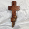 Mesquite Cross with natural colors, hanging cross wall art
