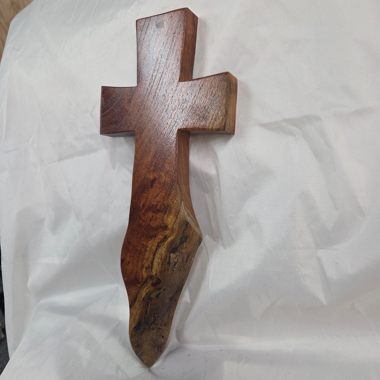 Mesquite Cross with natural colors, hanging cross wall art