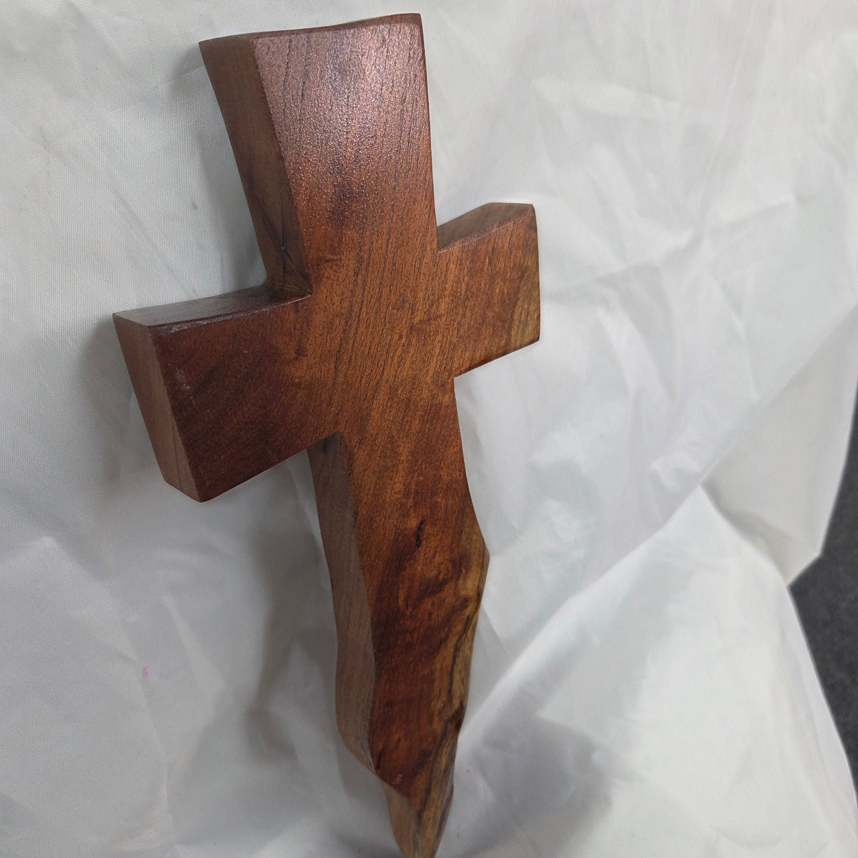 Mesquite Cross with natural colors, hanging cross wall art