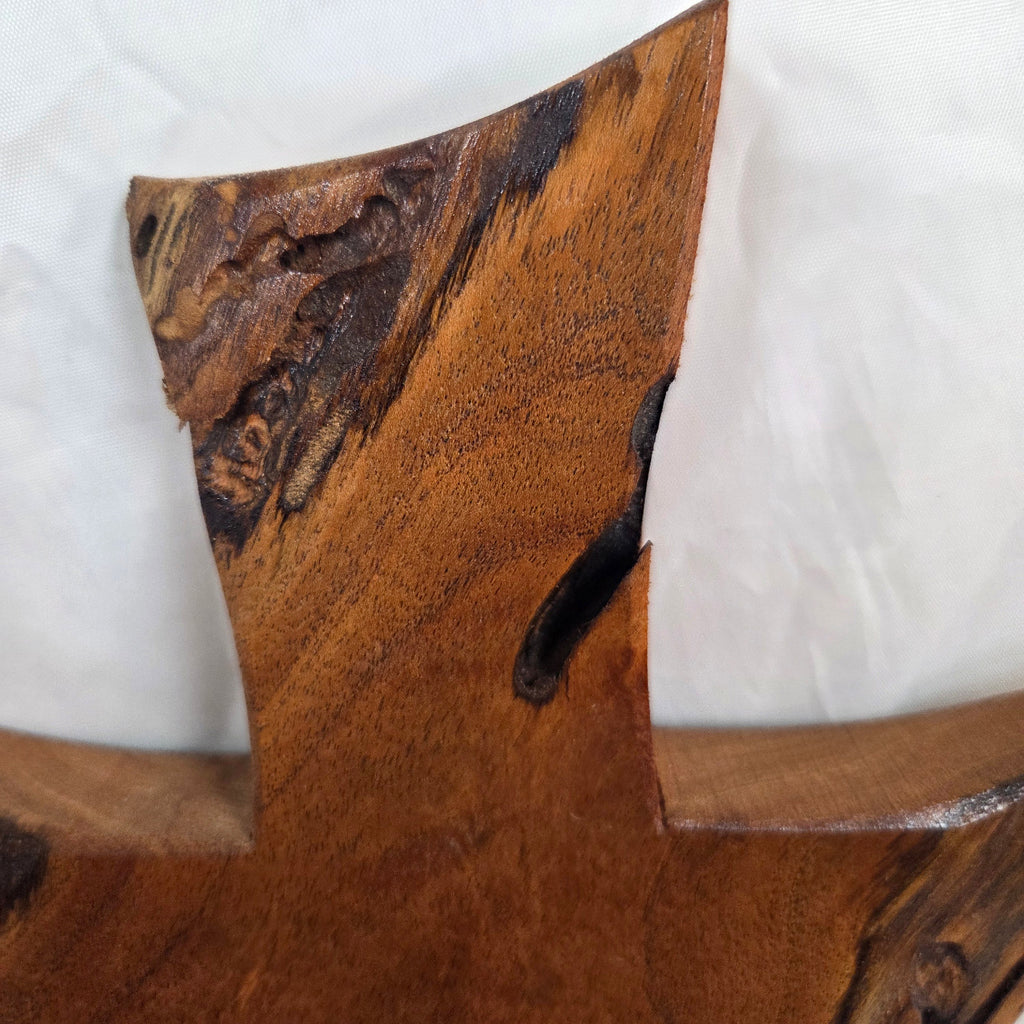 Mesquite Cross with natural colors, hanging cross wall art
