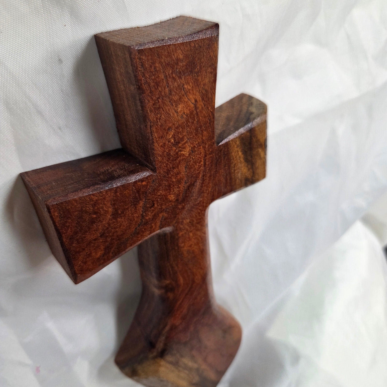 Mesquite Cross with natural colors, hanging cross wall art