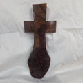 Mesquite Cross with natural colors, hanging cross wall art
