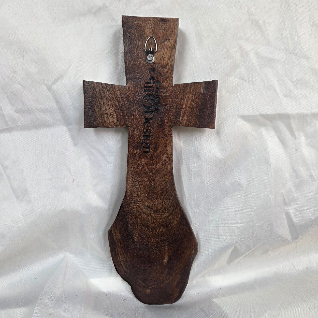 Mesquite Cross with natural colors, hanging cross wall art