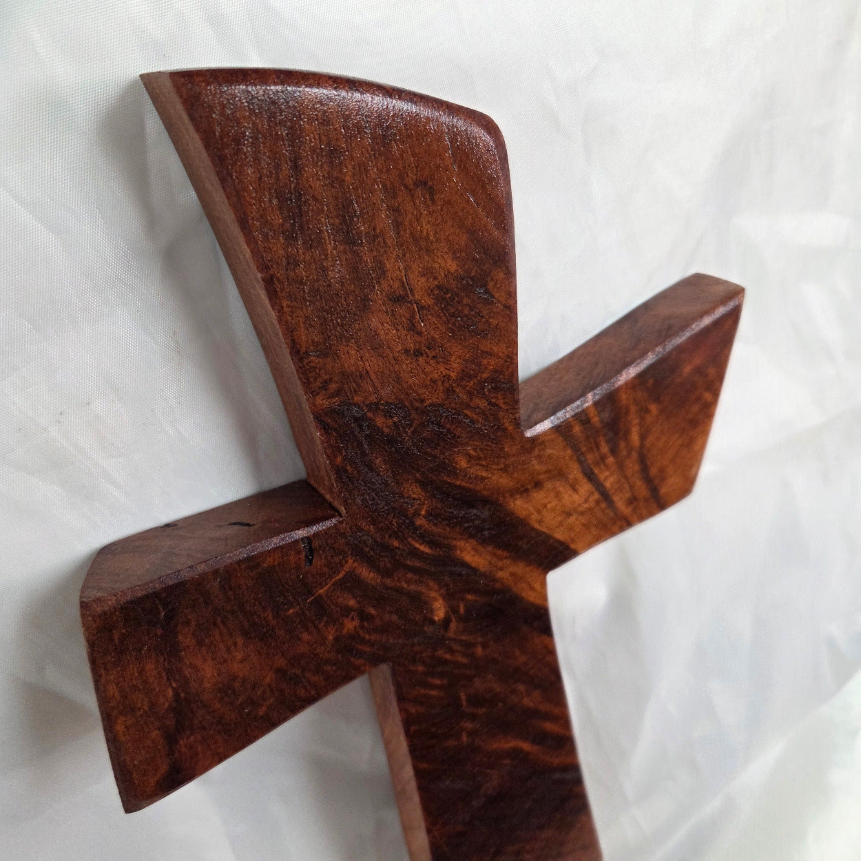 Mesquite Cross with natural colors, hanging cross wall art