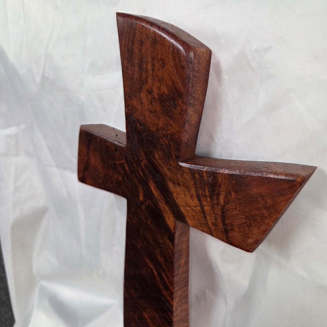 Mesquite Cross with natural colors, hanging cross wall art