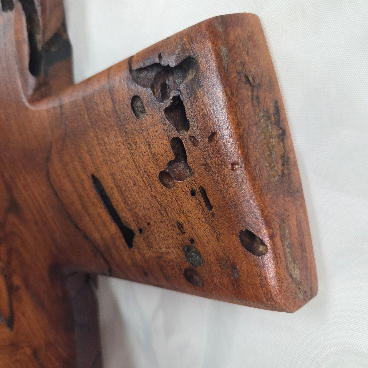 Mesquite Cross with natural colors, hanging cross wall art