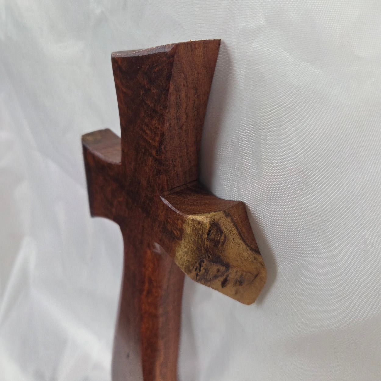 Mesquite Cross with natural colors, hanging cross wall art