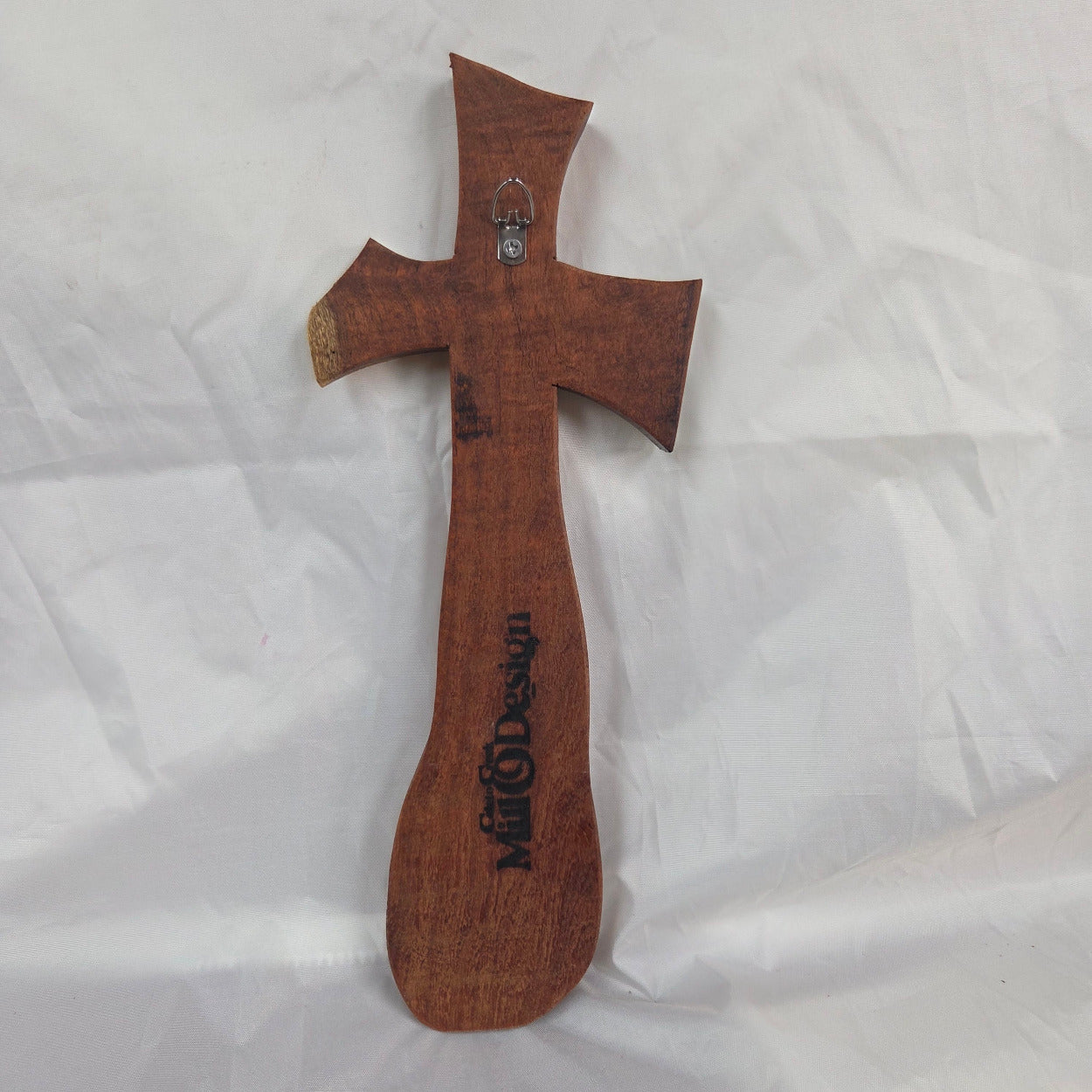 Mesquite Cross with natural colors, hanging cross wall art