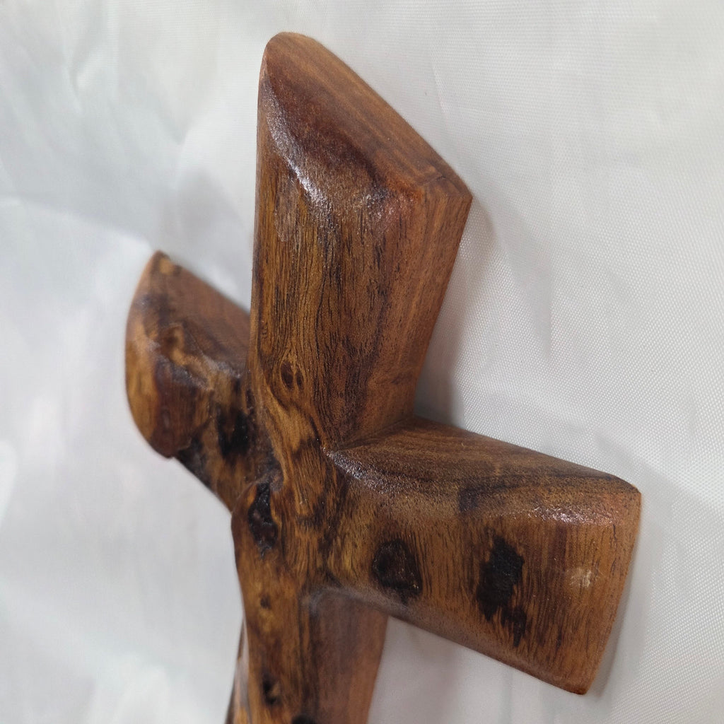 Mesquite Cross with natural colors, hanging cross wall art
