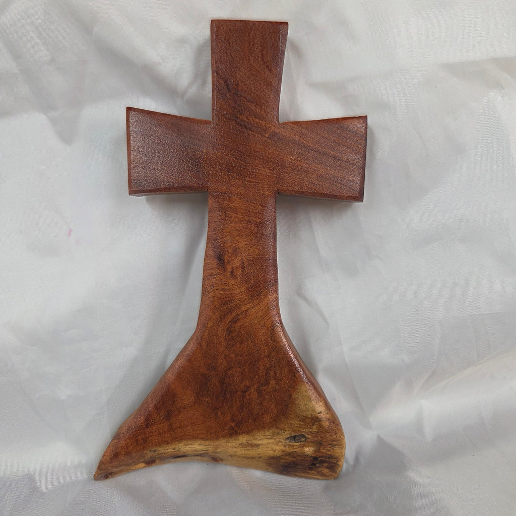 Mesquite Cross with natural colors, hanging cross wall art
