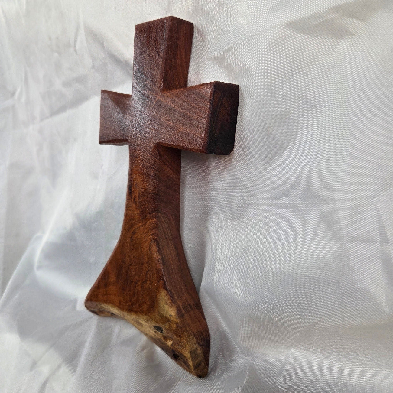 Mesquite Cross with natural colors, hanging cross wall art