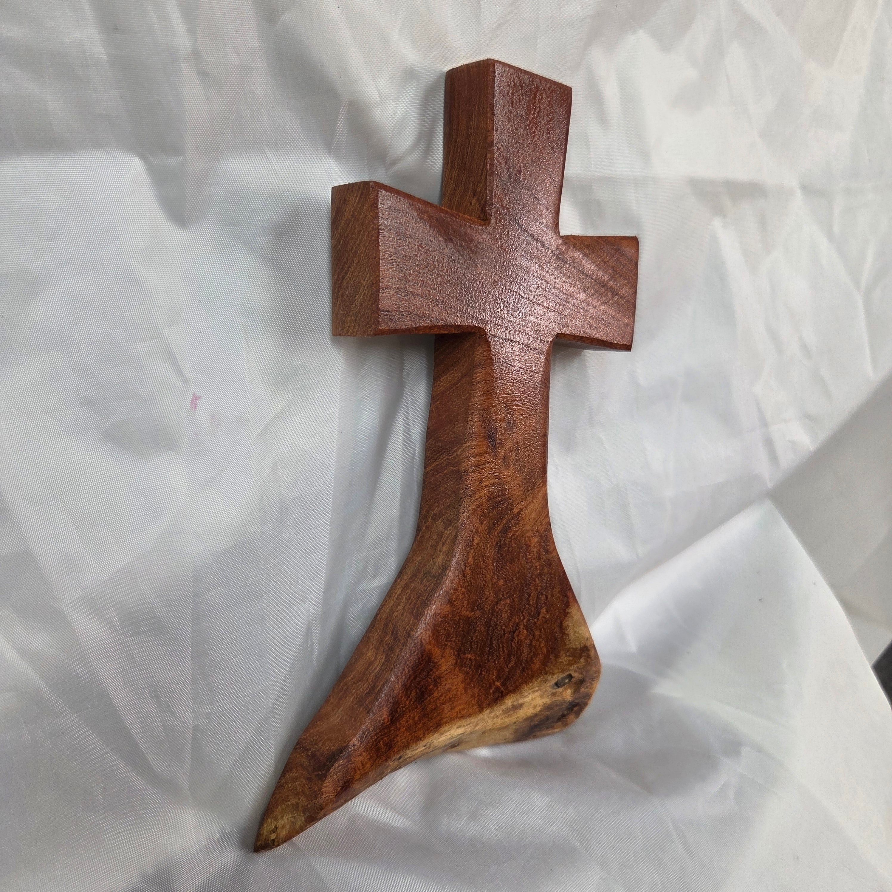 Mesquite Cross with natural colors, handing cross wall art