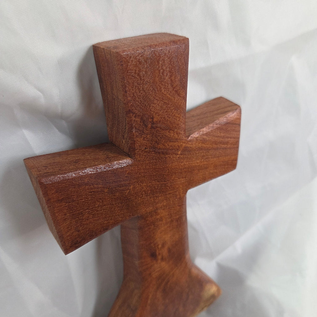 Mesquite Cross with natural colors, hanging cross wall art